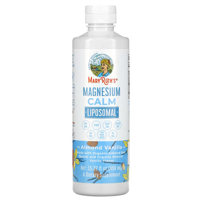 MaryRuth's, Magnesium Calm Liposomal, Almond Vanilla, 15.22 fl oz (450 ml)