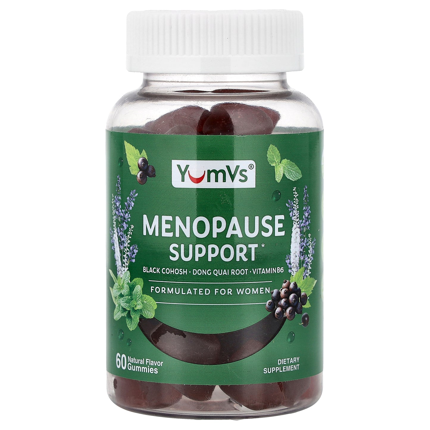 YumVs, Menopause Support Gummies, Natural, 60 Gummies