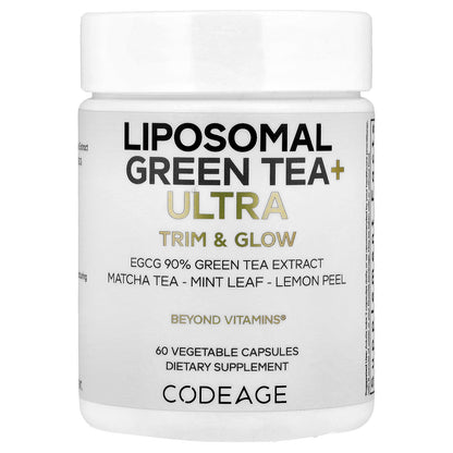 Codeage, Liposomal Green Tea+ Ultra Trim & Glow, 60 Vegetable Capsules