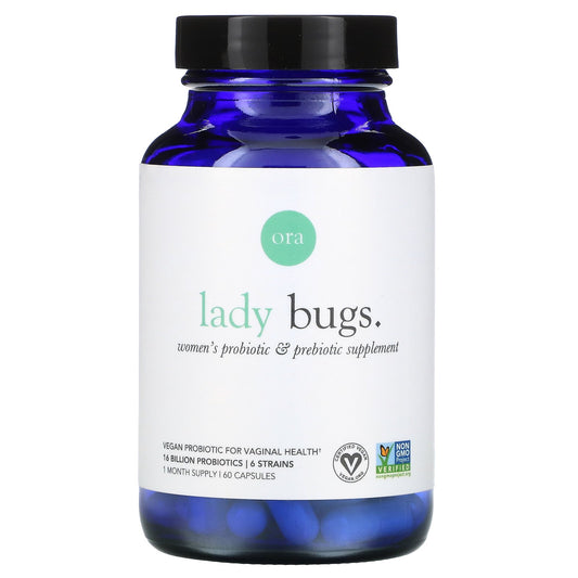 Ora, Lady Bugs, Women's Probiotic & Prebiotic Supplement, 60 Capsules