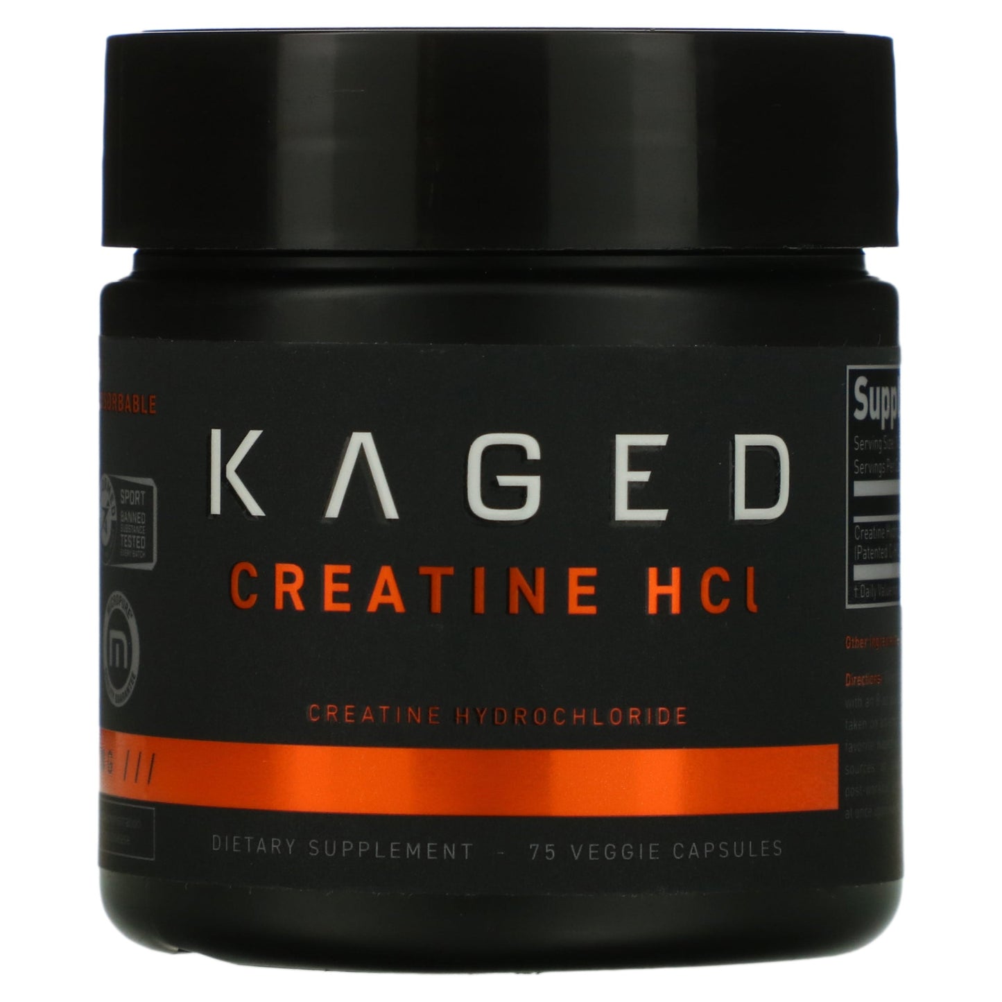 Kaged, Creatine HCl, 75 Veggie Capsules (750 mg per Capsule)