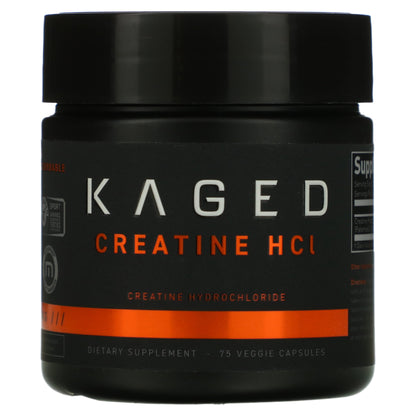 Kaged, Creatine HCl, 75 Veggie Capsules (750 mg per Capsule)