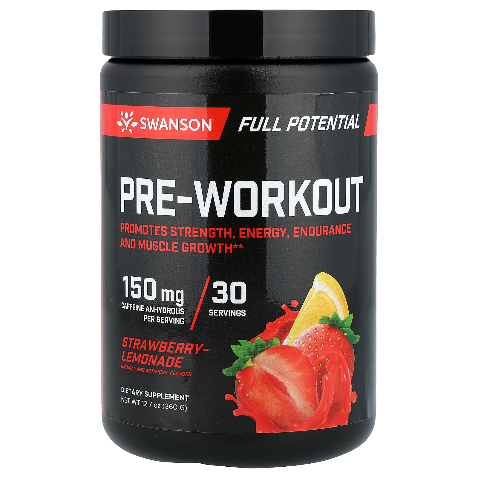 Swanson, Full Potential Pre-Workout, Strawberry-Lemonade, 12.7 oz (360 g)