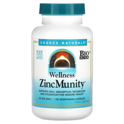 Source Naturals, Wellness ZincMunity, 120 Vegetarian Capsules