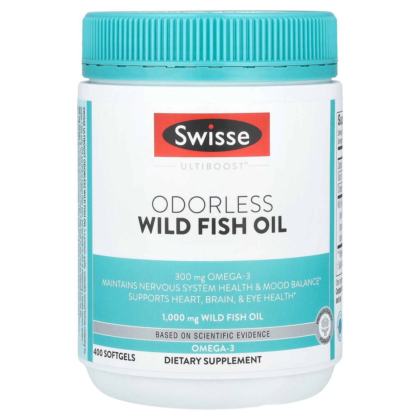 Swisse, Ultiboost®, Odorless Wild Fish Oil, 1,000 mg, 400 Softgels