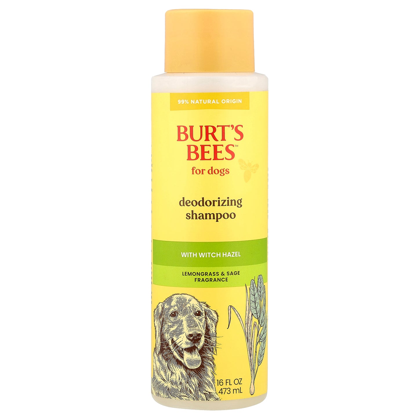 Burt's Bees, Deodorizing Shampoo With Witch Hazel, For Dogs, Lemongrass & Sage, 16 fl oz (473 ml)