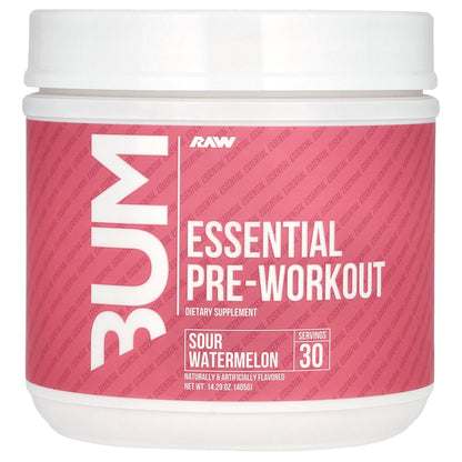 Raw Nutrition, Bum, Essential Pre-Workout, Sour Watermelon, 14.29 oz (405 g)