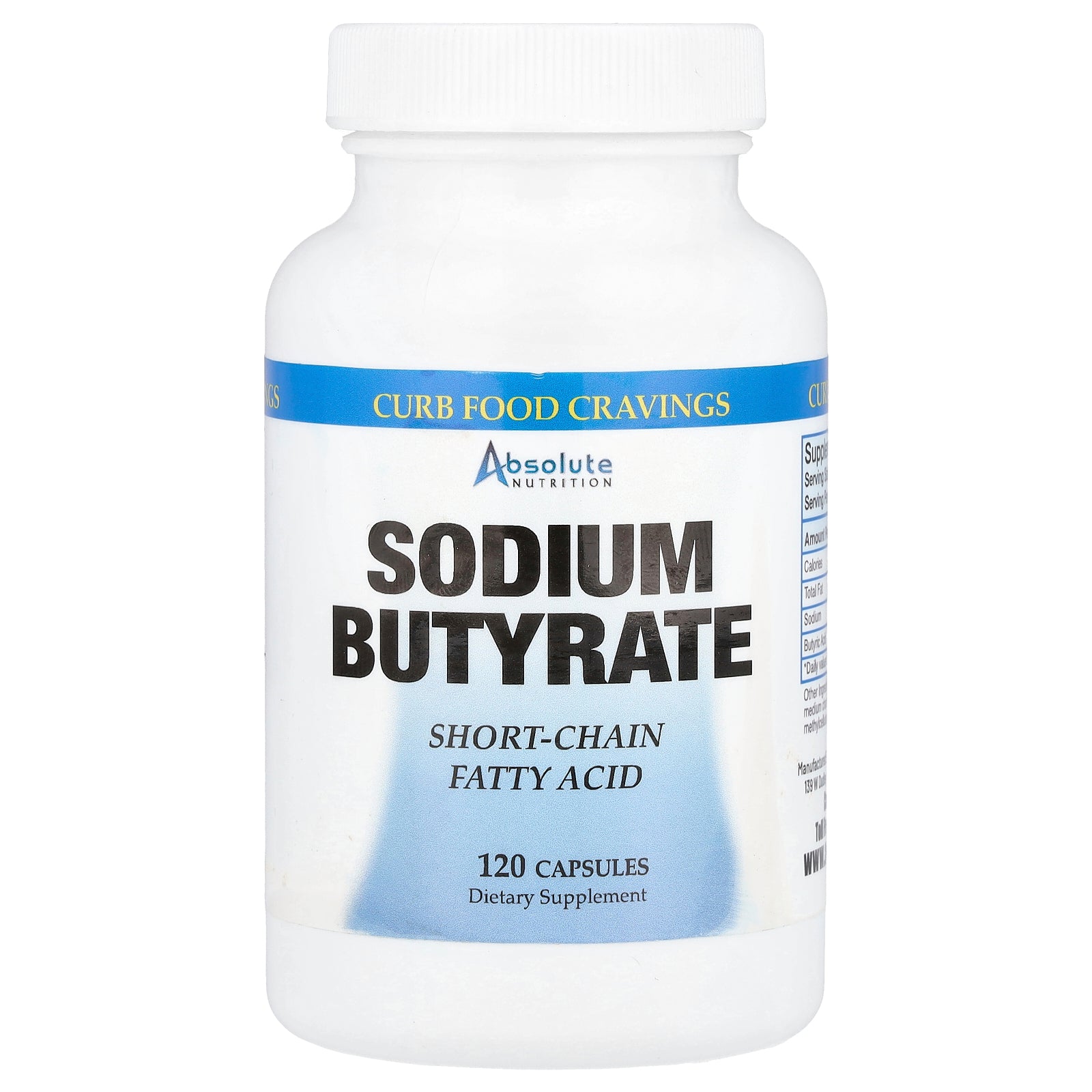 Absolute Nutrition, Sodium Butyrate, 120 Capsules