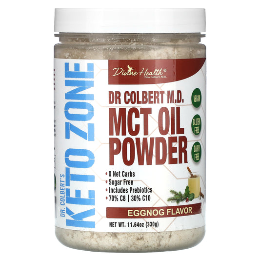 Divine Health, Dr. Colbert's Keto Zone, MCT Oil Powder, Eggnog, 11.64 oz (330 g)