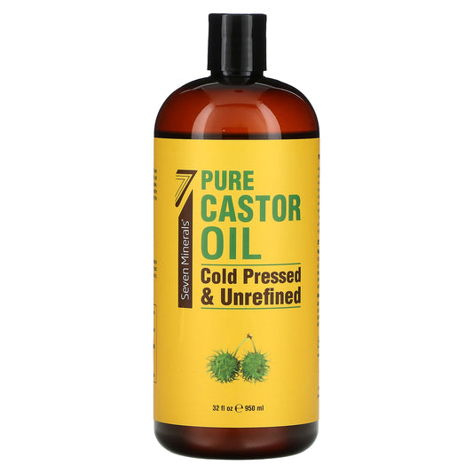 Seven Minerals, Pure Castor Oil, Cold Pressed & Unrefined, Unscented, 32 fl oz (950 ml)