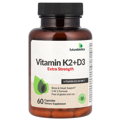 Futurebiotics, Vitamin K2+D3, Extra Strength, 60 Capsules