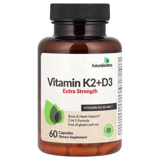 Futurebiotics, Vitamin K2+D3, Extra Strength, 60 Capsules