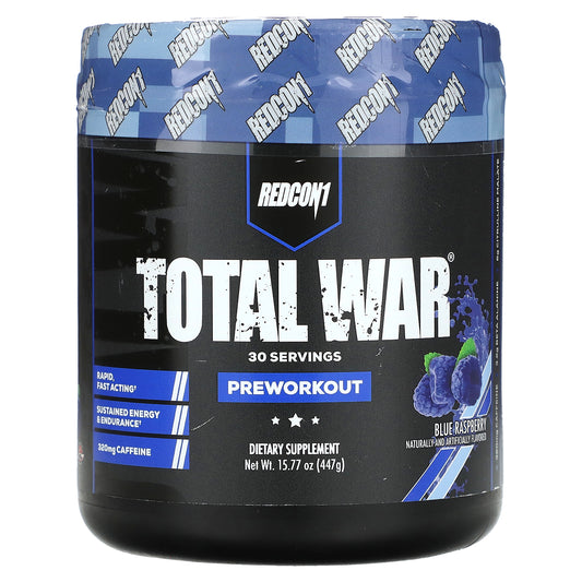 Redcon1, Total War®, Pre-Workout, Blue Raspberry, 15.77 oz (447 g)