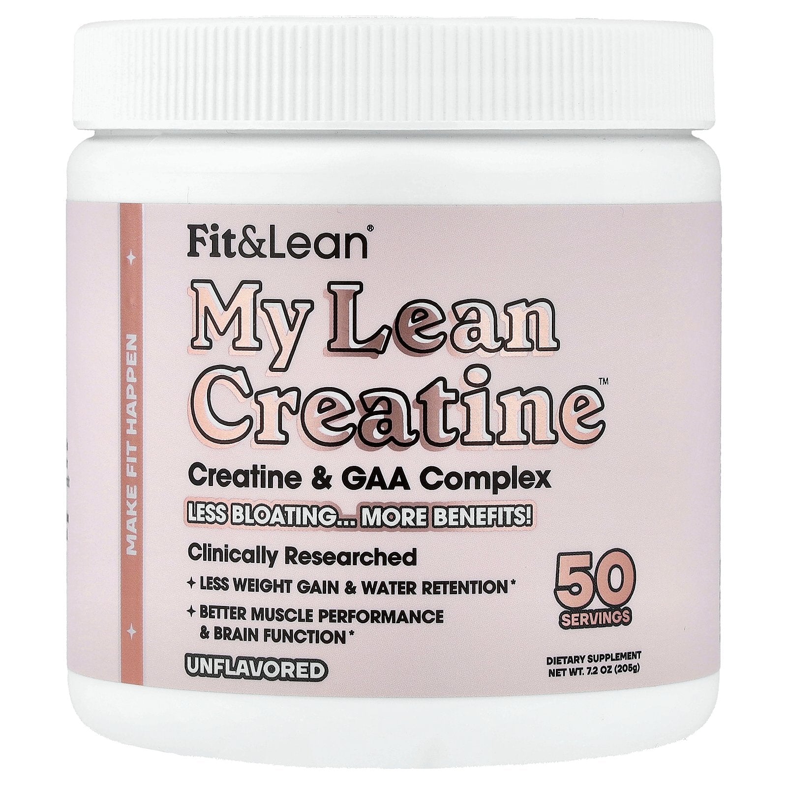 Fit & Lean, My Lean Creatine™, Unflavored , 7.2 oz (205 g)