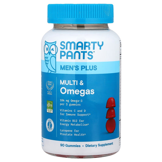 SmartyPants, Men's Plus Multi & Omegas, Raspberry Lemonade, 90 Gummies
