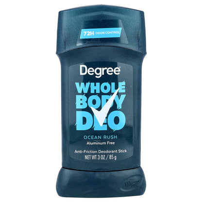 Degree, Whole Body Deo, Anti-Friction Deodorant Stick, Ocean Rush, 3 oz (85 g)