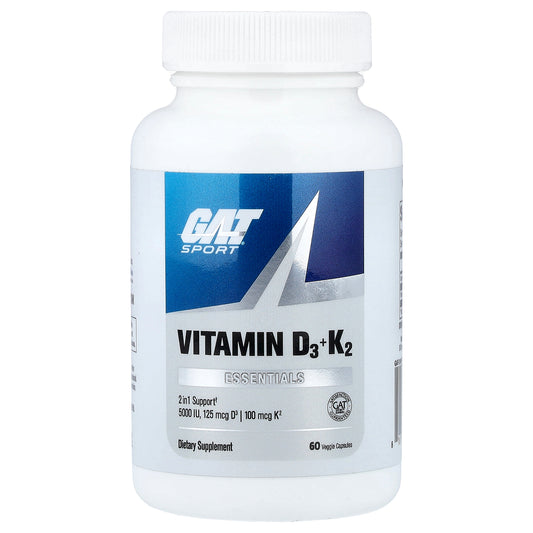 GAT, Sport, Essentials, Vitamin D3 + K2, 60 Veggie Capsules