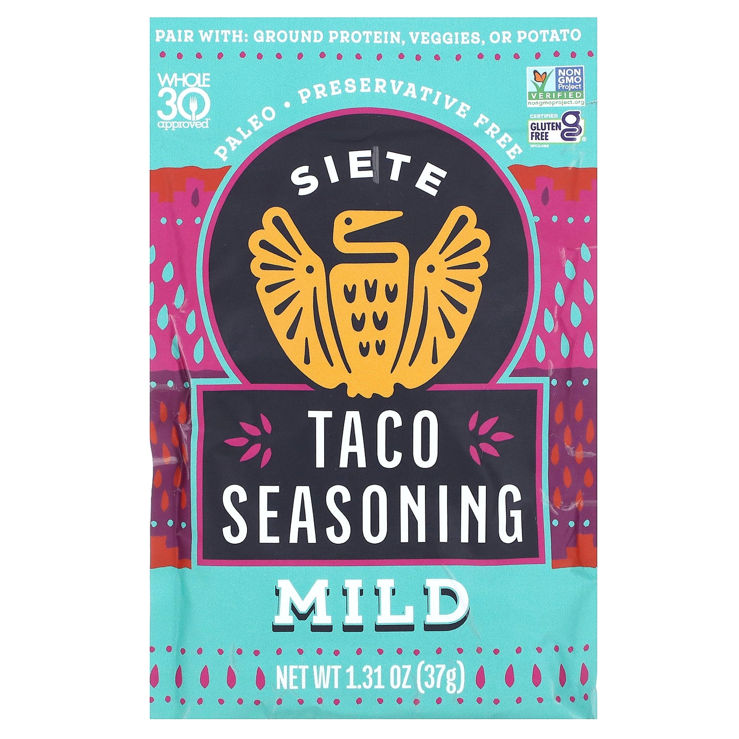 Siete, Taco Seasoning, Mild, 1.31 oz (37 g)