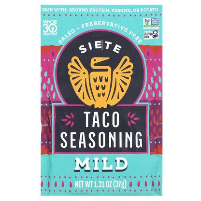 Siete, Taco Seasoning, Mild, 1.31 oz (37 g)