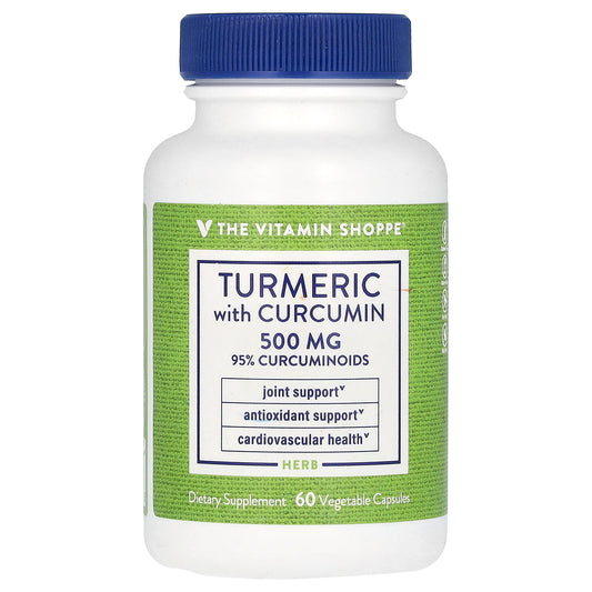 The Vitamin Shoppe, Turmeric With Curcumin, 500 mg, 60 Vegetable Capsules