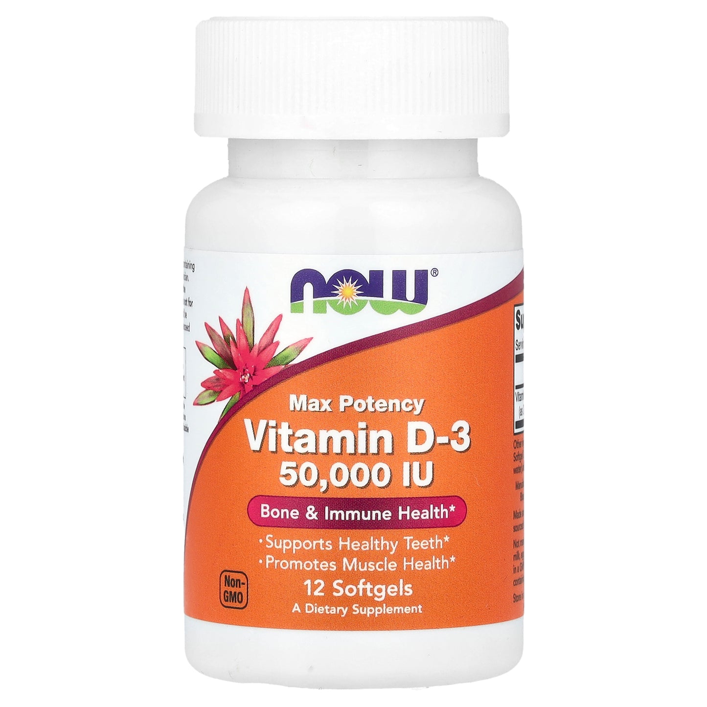 NOW Foods, Vitamin D-3, Max Potency, 50,000 IU, 12 Softgels