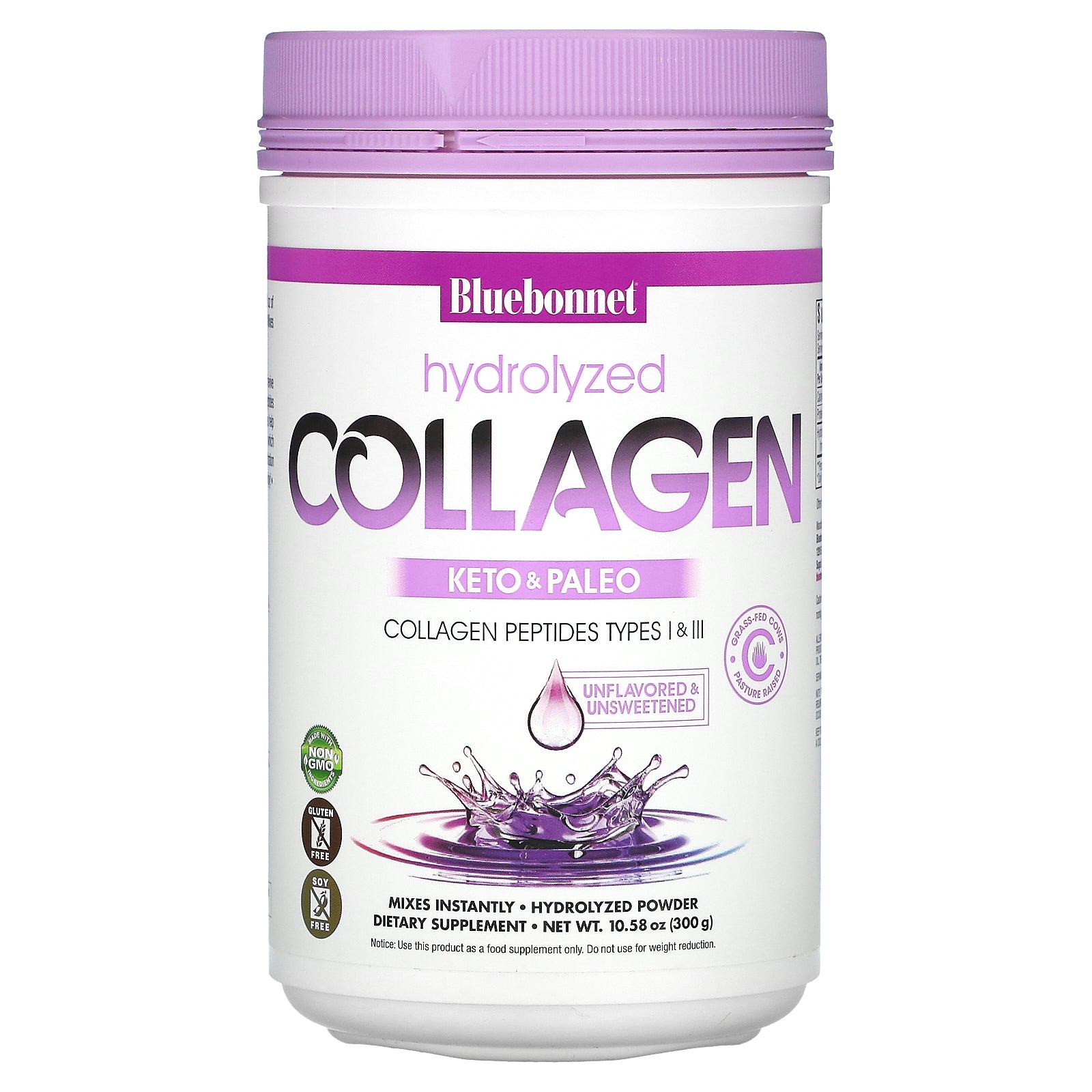 Bluebonnet Nutrition, Hydrolyzed Collagen, Unflavored, 10.58 oz (300 g)