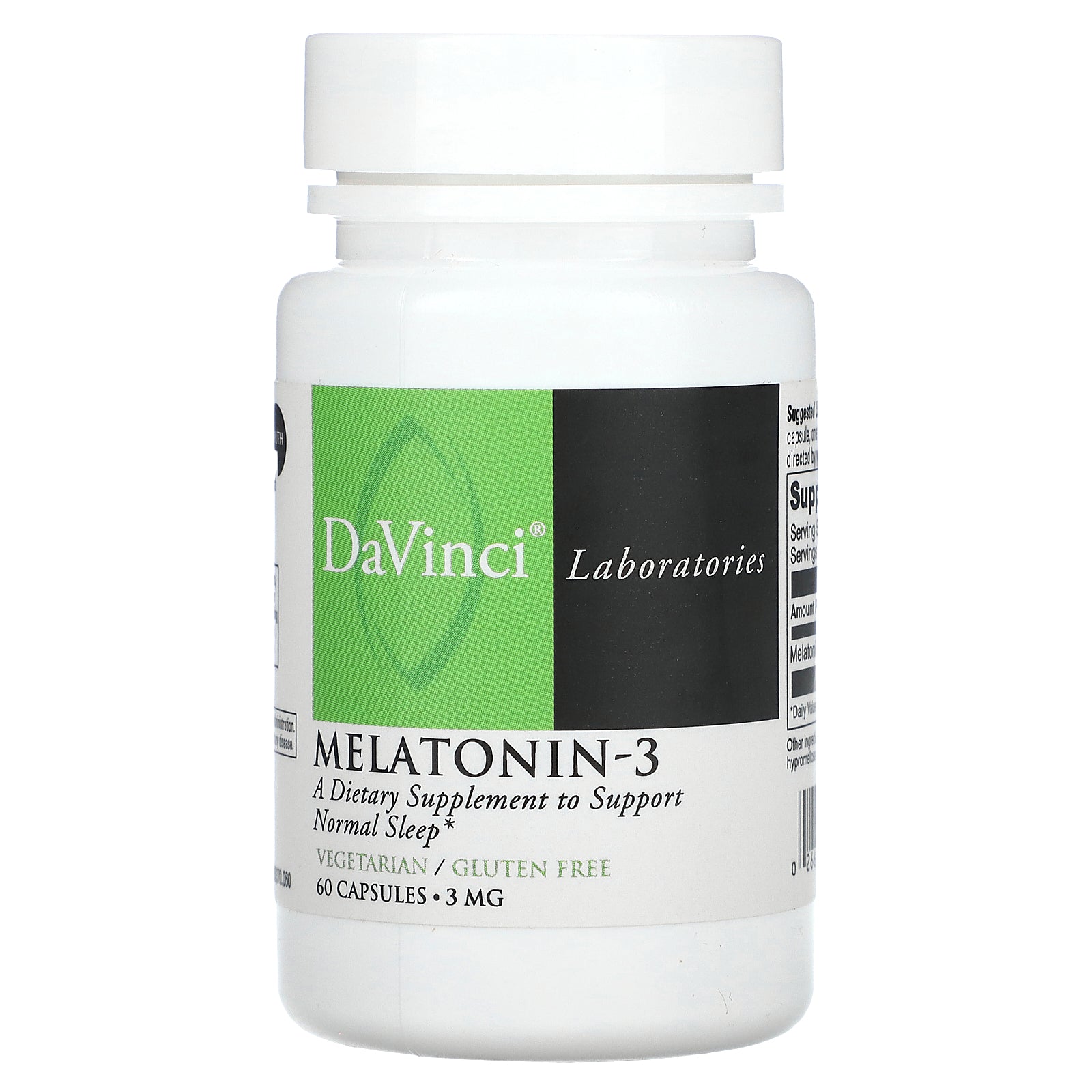 DaVinci Laboratories, Melatonin-3, 3 mg, 60 Capsules