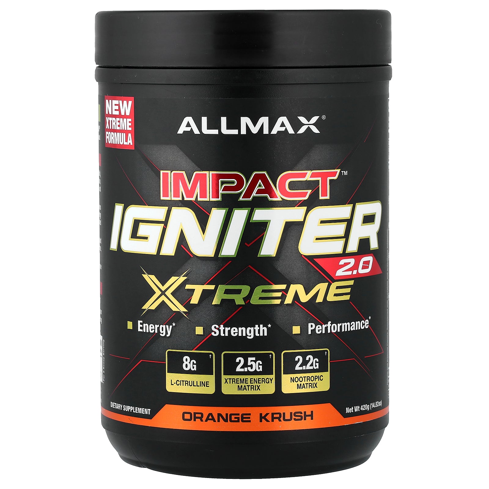 ALLMAX, Impact™ Igniter Xtreme 2.0, Orange Krush, 14.82 oz (420 g)