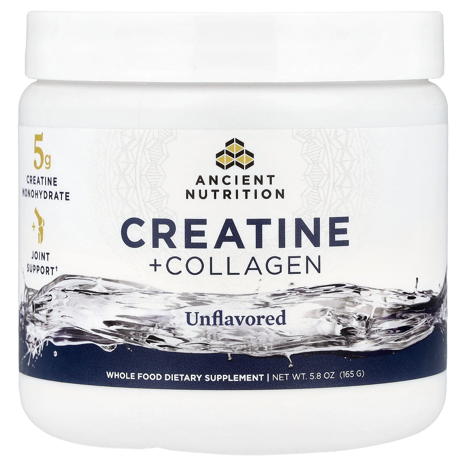 Ancient Nutrition, Creatine + Collagen, Unflavored, 5.8 oz (165 g)