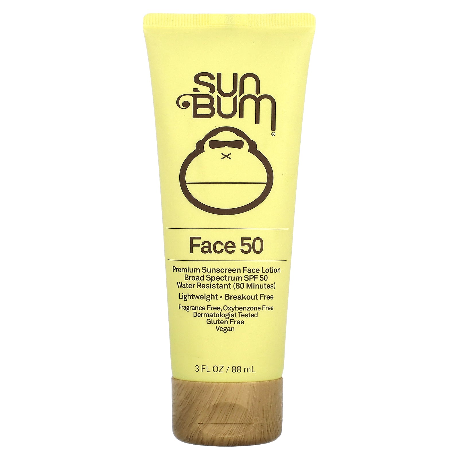 Sun Bum, Premium Sunscreen Face Lotion, SPF 50, Fragrance Free, 3 fl oz (88 ml)