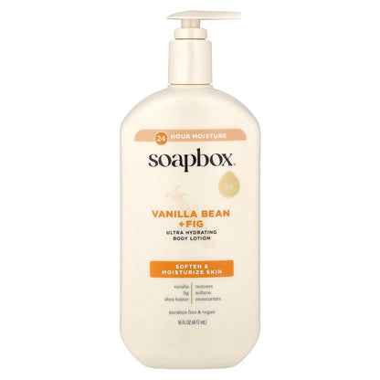 Soapbox, Ultra Hydrating Body Lotion, Vanilla Bean + Fig, 16 fl oz (473 ml)