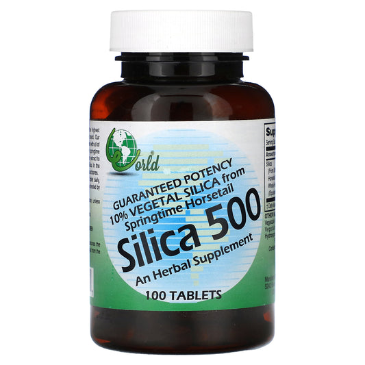 World Organic, Silica 500, 50 mg, 100 Tablet