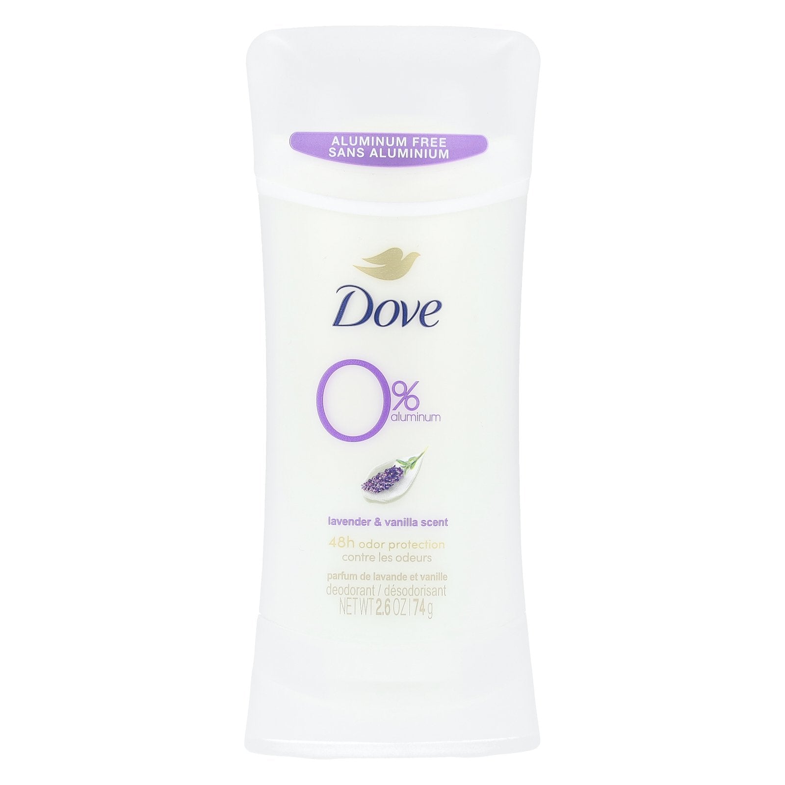 Dove, Aluminum Free Deodorant, Lavender & Vanilla Scent, 2.6 oz (74 g)