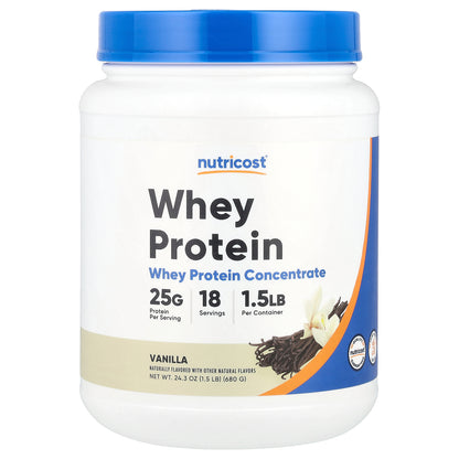 Nutricost, Whey Protein Concentrate, Vanilla, 1.5 lb (680 g)