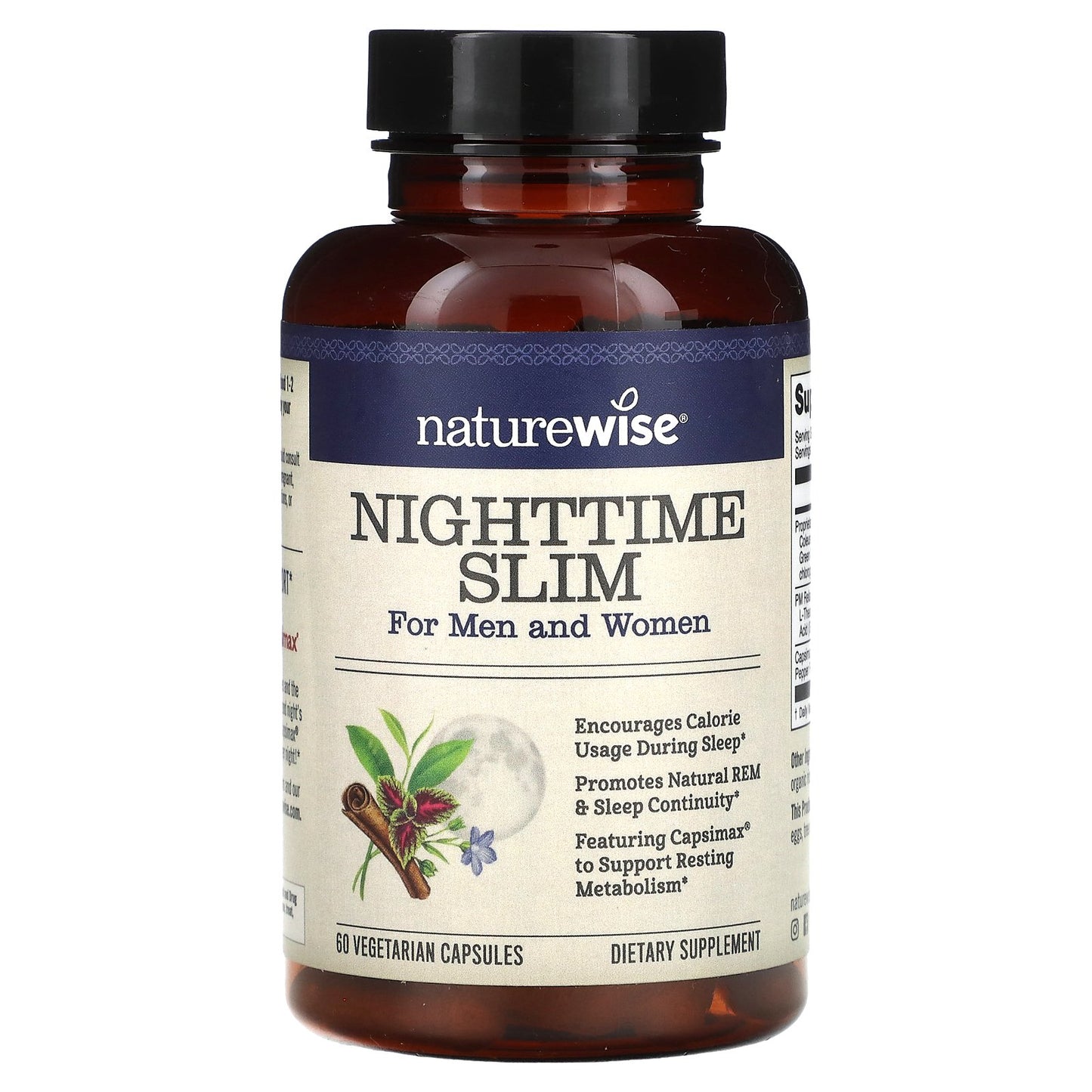 NatureWise, NightTime Slim, For Men and Women, 60 Vegetarian Capsules