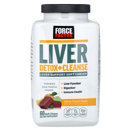 Force Factor, Liver Detox + Cleanse, Citrus Punch, 60 Soft Chews