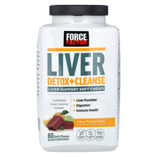Force Factor, Liver Detox + Cleanse, Citrus Punch, 60 Soft Chews