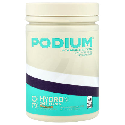 Podium Nutrition, Hydro & Salt 2025 + BCAA, Peach Mango, 14.6 oz (414 g)