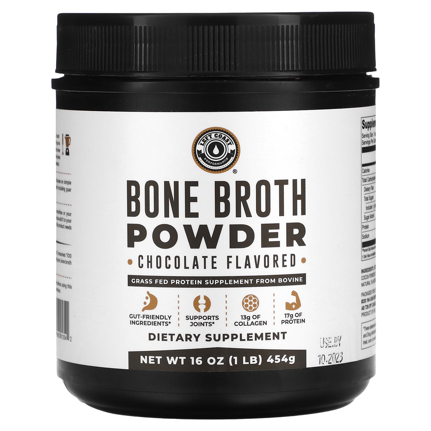 Left Coast Performance, Bone Broth Powder, Chocolate, 1 lb (454 g)