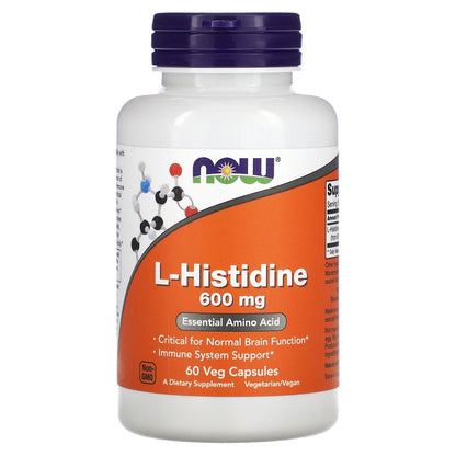 NOW Foods, L-Histidine, 600 mg, 60 Veg Capsules