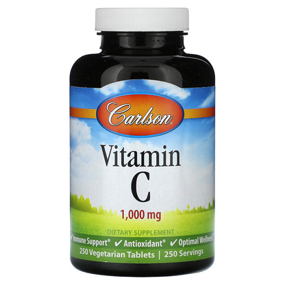 Carlson, Vitamin C, 1,000 mg, 250 Vegetarian  Tablets