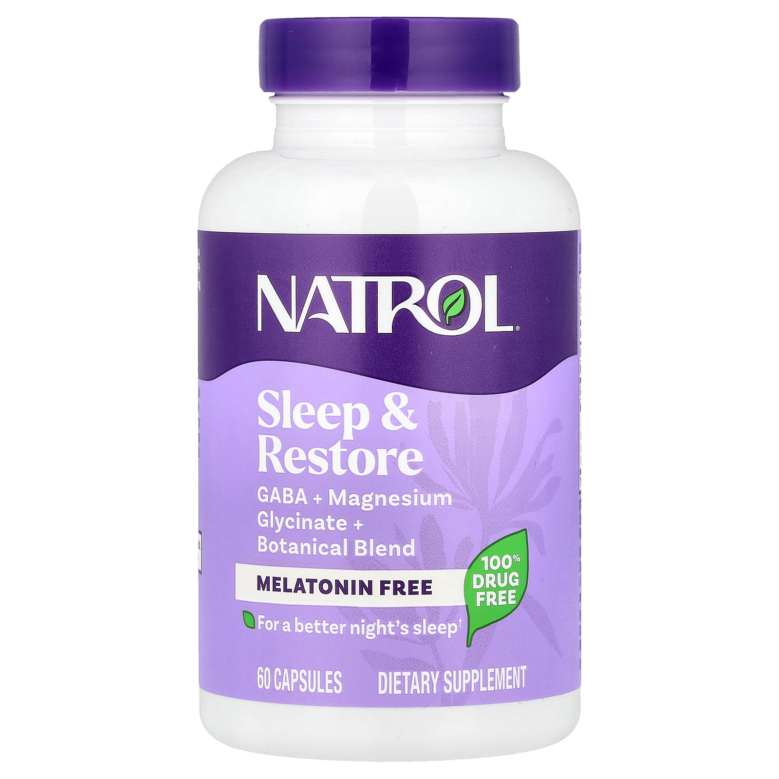 Natrol, Sleep & Restore, Melatonin Free, 60 Capsules