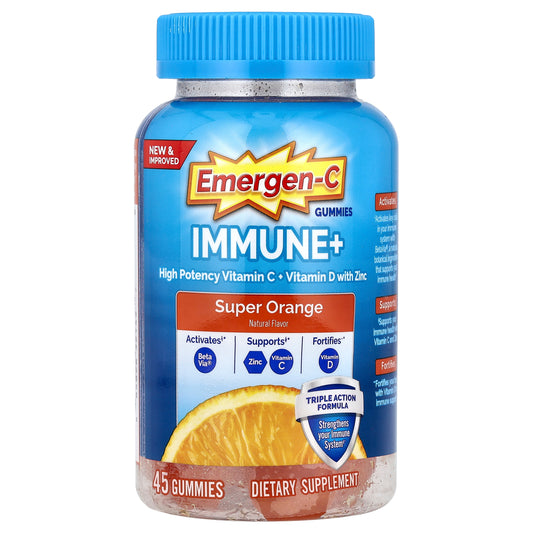Emergen-C, Immune+ Gummies, Super Orange, 45 Gummies