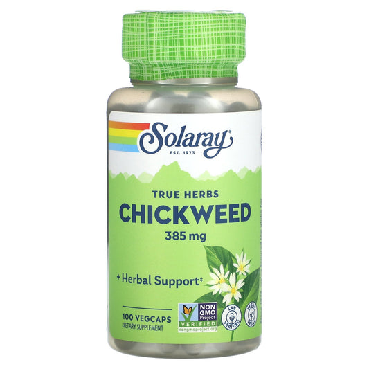 Solaray, True Herbs, Chickweed, 385 mg, 100 VegCaps