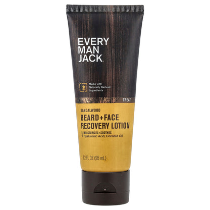 Every Man Jack, Beard + Face Recovery Lotion, Sandalwood, 3.2 fl oz (95 ml)