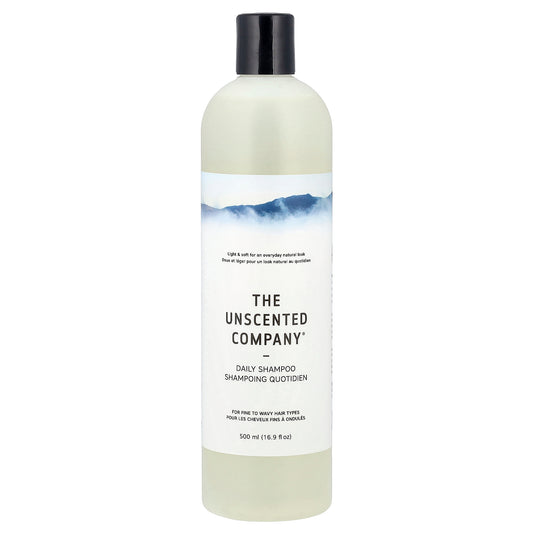 The Unscented Company, Daily Shampoo, For Fine to Wavy Hair Types, Fragrance Free, 16.9 fl oz (500 ml)