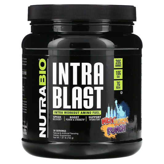 NutraBio, Intra Blast, Intra Workout Amino Fuel, New York Punch, 1.61 lb (732 g)