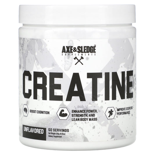 Axe & Sledge Supplements, Basics, Creatine, Unflavored, 5 g, 8.82 oz (250 g)