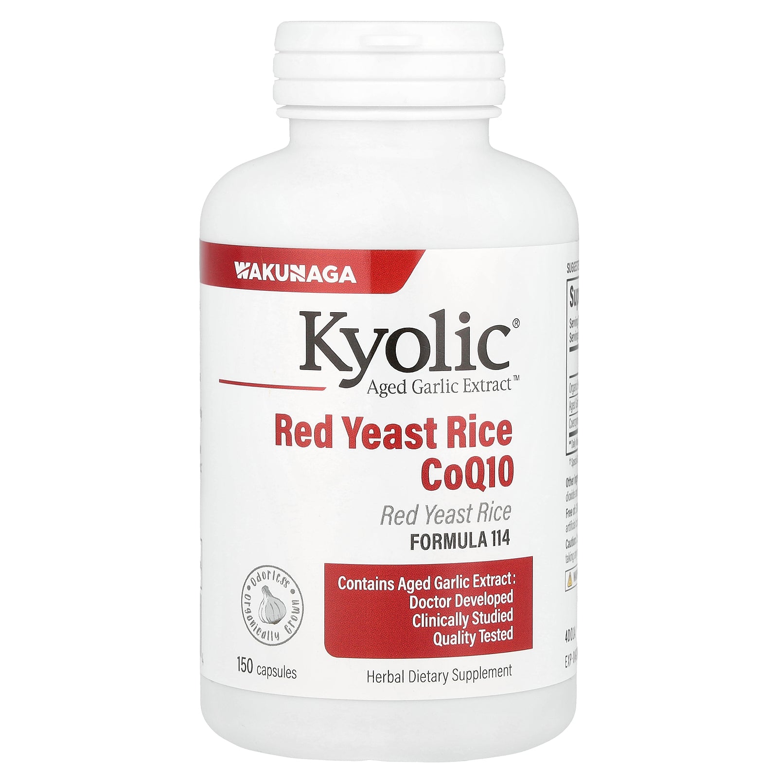Kyolic, Aged Garlic Extract™, Red Yeast Rice plus CoQ10, Formula 114, 150 Capsules
