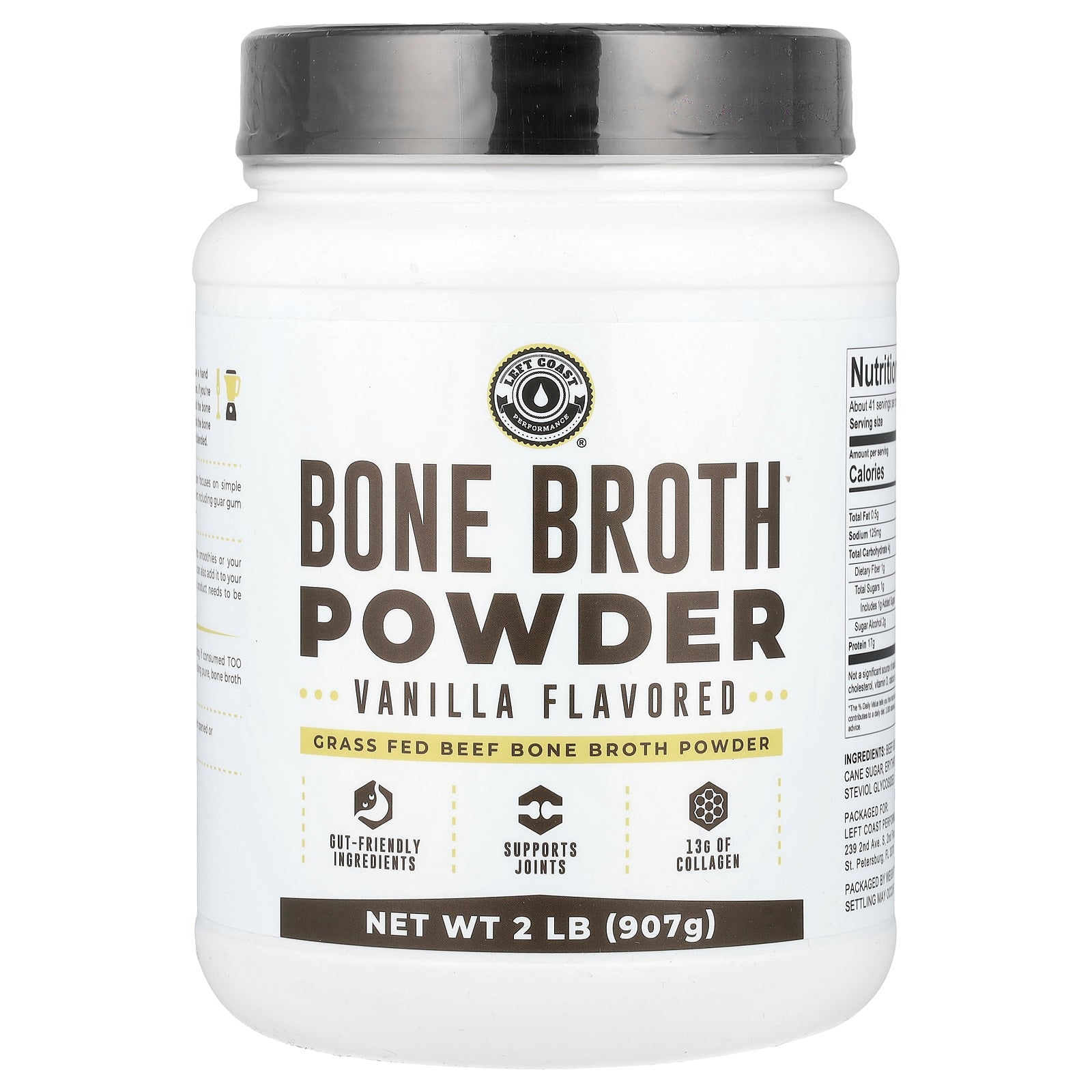 Left Coast Performance, Bone Broth Powder, Vanilla, 2 lb (907 g)